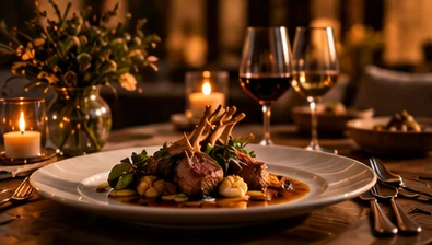 Fine dining by candlelight